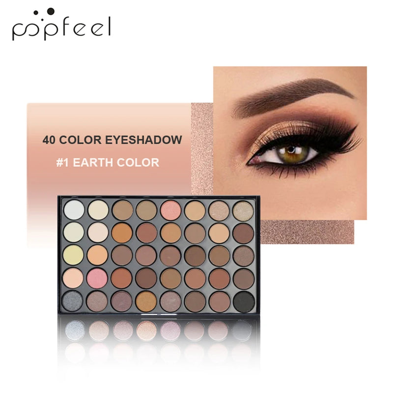 Paleta de sombras POPFEEL com 40 cores