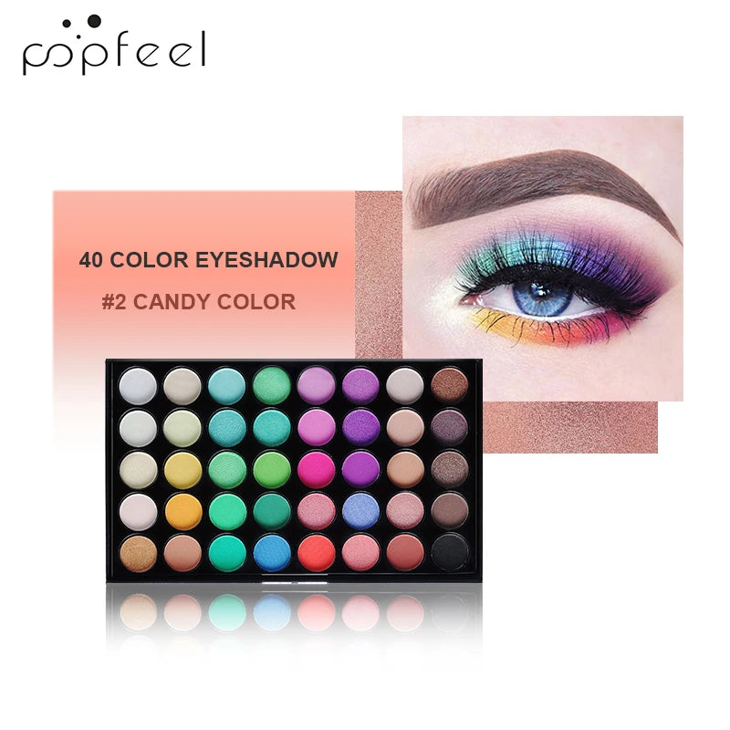 Paleta de sombras POPFEEL com 40 cores